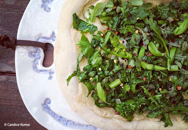 Broccoli Rabe Pizza by Candice Kumai